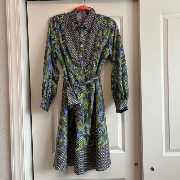 CQ by CQ Geometric Party Dress Sz S Artsy Preppy A Line - Picture 1 of 9